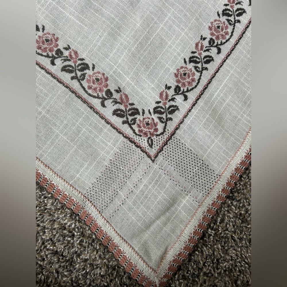 5/$25 Beautiful Embroidered floral tablecloth 64”x52” Made in West Germany - Picture 5 of 10